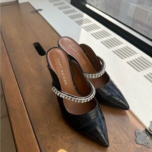 Kurt Geiger Black Heels with Rhinestone Detail